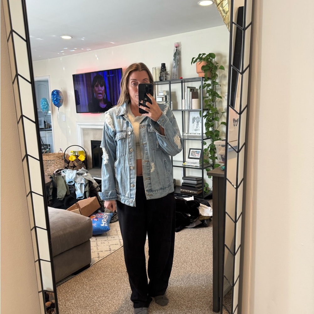Forever 21 Oversized Light Blue Denim Jacket